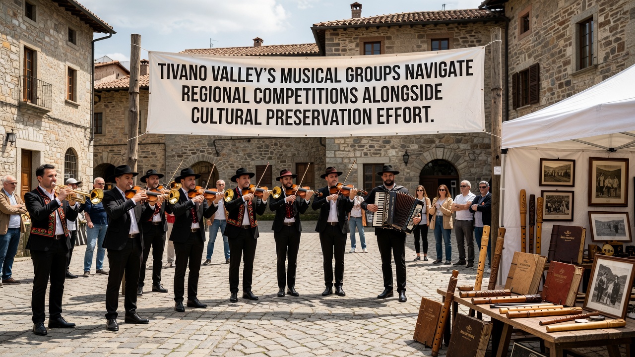 Community members in Tivano Valley working on traditional instrument restoration as part of cultural preservation activities